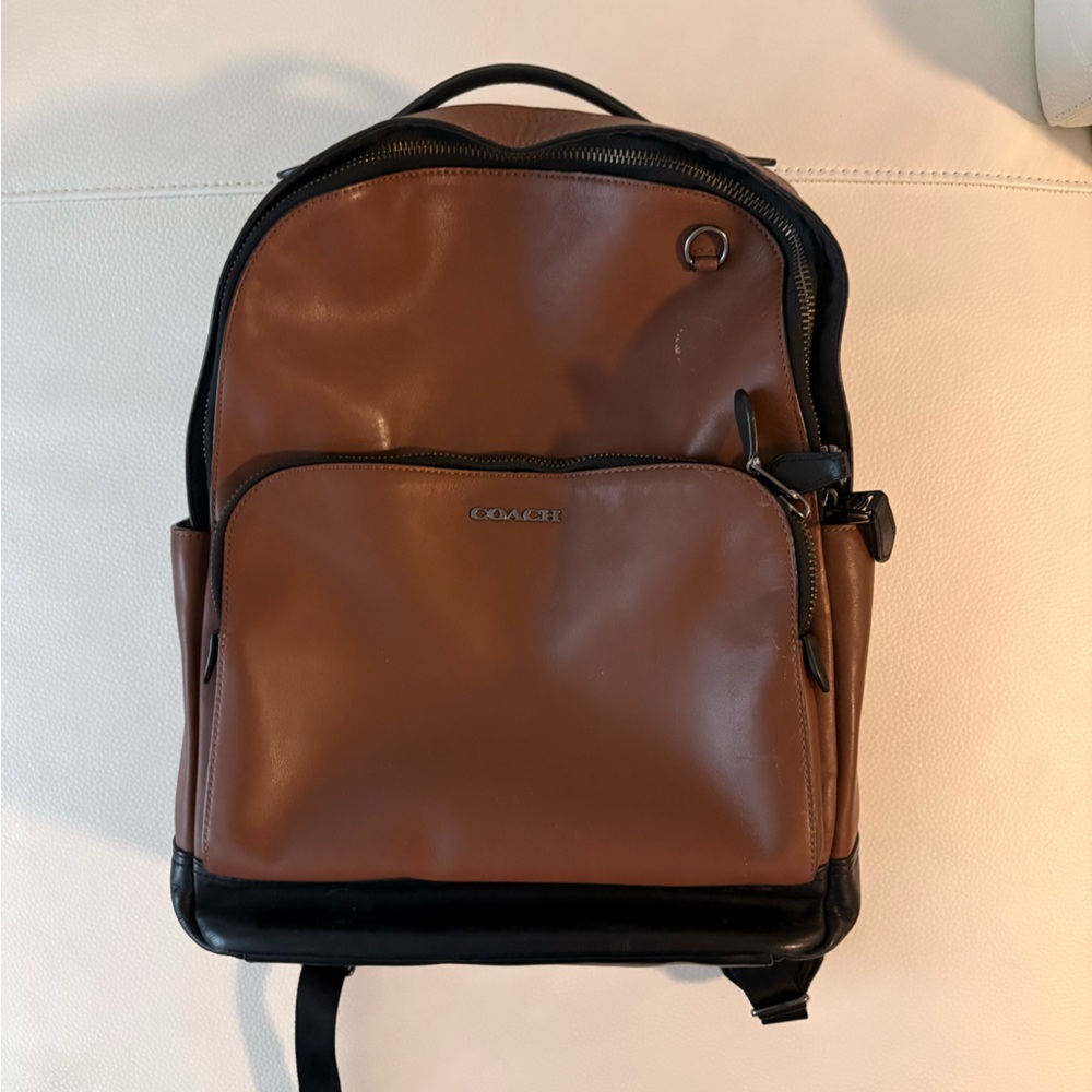 Coach Tan and Black Men's Backpack